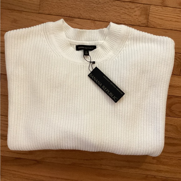 NWT BANANA REPUBLIC ORGANIC COTTON DROP SHOULDER SWEATER - MULTI SEASONAL! - Picture 5 of 11